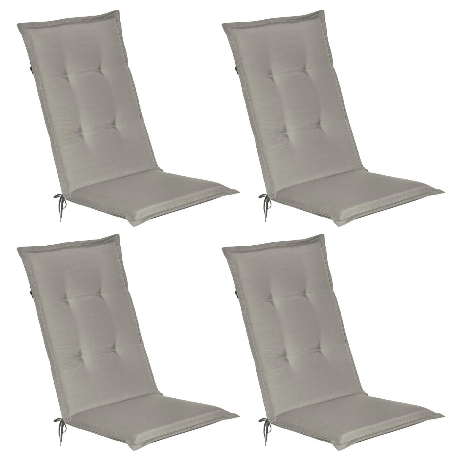 Beautissu Loft HL Hochlehner 120x50x6cm Hellgrau 4tlg