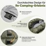 Sekey Deckenschlafsack Grün: Details wie Innentasche, Kapuze und Klettverschluss für Camping.