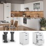 Vicco Küchenunterschrank Fame-Line, 50 cm, Weiß Landhaus/Weiß, ohne Arbeitsplatte. Küchenschrank mit Schubladen.