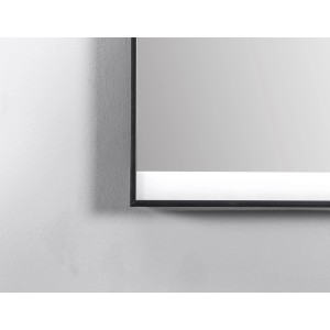 DSK Design LED-Lichtspiegel Black Stark, 80x60 cm, mit schwarzem Rahmen und LED-Beleuchtung.