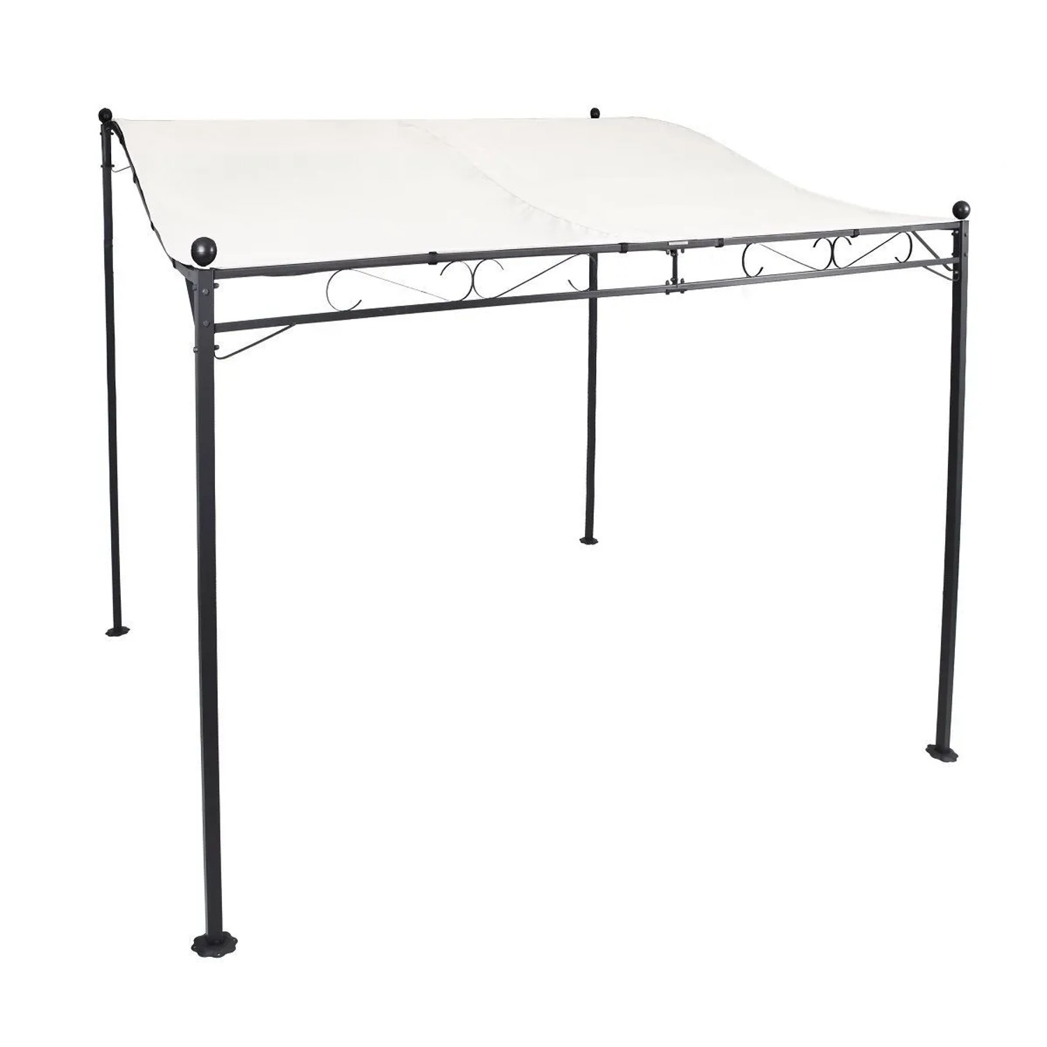 Lex Pavillon Gartenpavillon 2,5x3 m Anbaupavillon Terrasse Pergola Sonnenschutz PU Creme