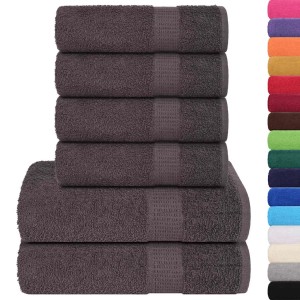 vidaXL 6-Tlg Handtuch-Set Anthrazit 360 g/m² 100% Baumwolle 137079