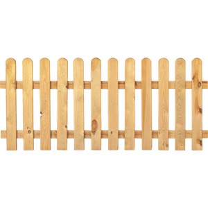 Gartenzaun Heiko, 180x80 cm, grün imprägniert, aus Kiefer/Fichte mit abgerundeten Latten.