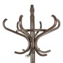Brauner Holz-Garderobenständer mit 12 Haken und drehbarer Krone. Ideal für Flur und Diele.
