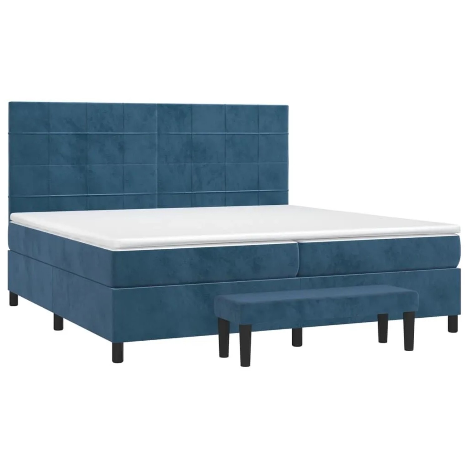 vidaXL Boxspringbett mit Matratze Dunkelblau 200x200 cm Samt 3137867 günstig online kaufen