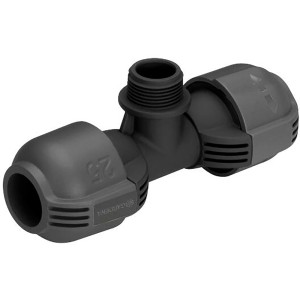 Gardena T-Stück 25 mm x 19 mm für Sprinkler-Systeme, Quick&Easy Verbindung.