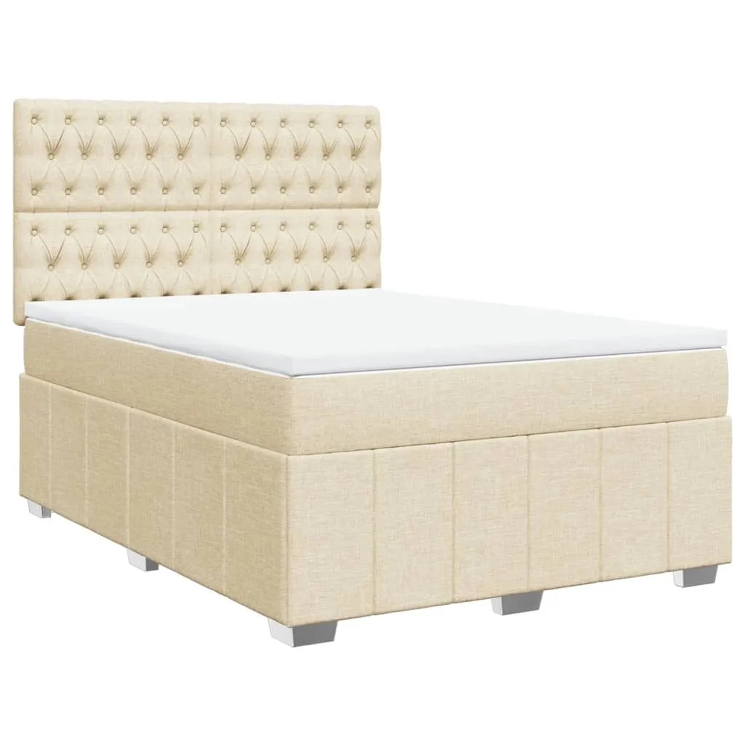 Thumbnail - vidaXL Boxspringbett mit Matratze Creme 140x200 cm Stoff 3291703