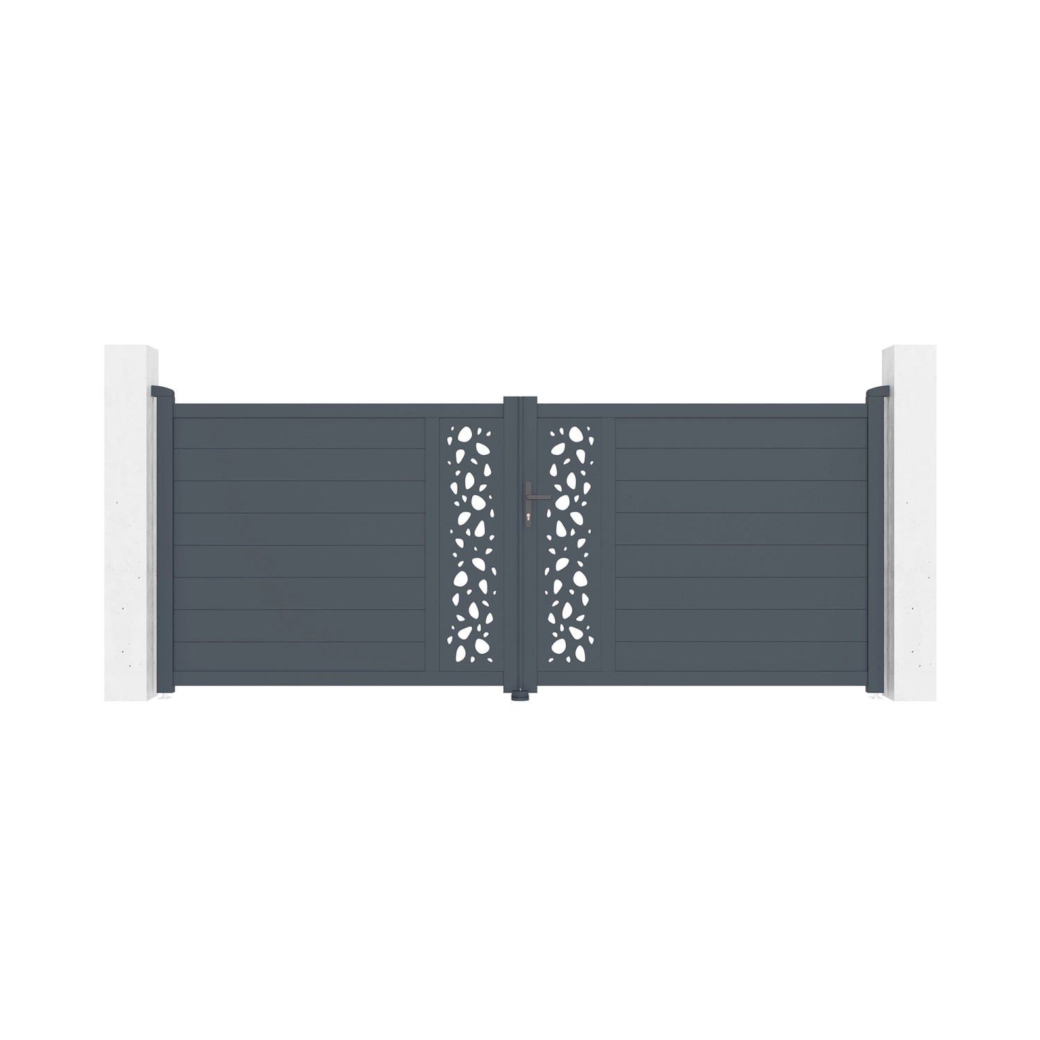 Casanoov Flügeltor 3 5M Sunny H 140Cm & 2 Pfosten H 166Cm Aluminium Grau günstig online kaufen