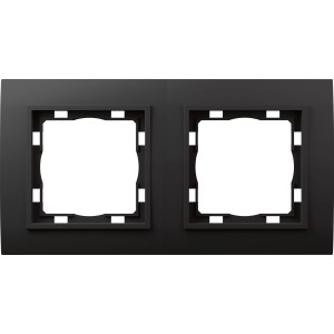 Schwarzer Vilma 2-fach Abdeckrahmen für Schalter und Steckdosen.