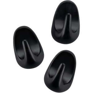 Fackelmann Allroundhaken, 3er-Set, 40mm, Schwarz, selbstklebend für Küchenhelfer.