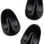 Fackelmann Allroundhaken, 3er-Set, 40mm, Schwarz, selbstklebend für Küchenhelfer.