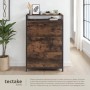 Tectake Schuhschrank Buffalo Industrial Style Holz und Stahl  81 x 32 x 130 cm Industrial Holz Dunkel  Rustikal_4