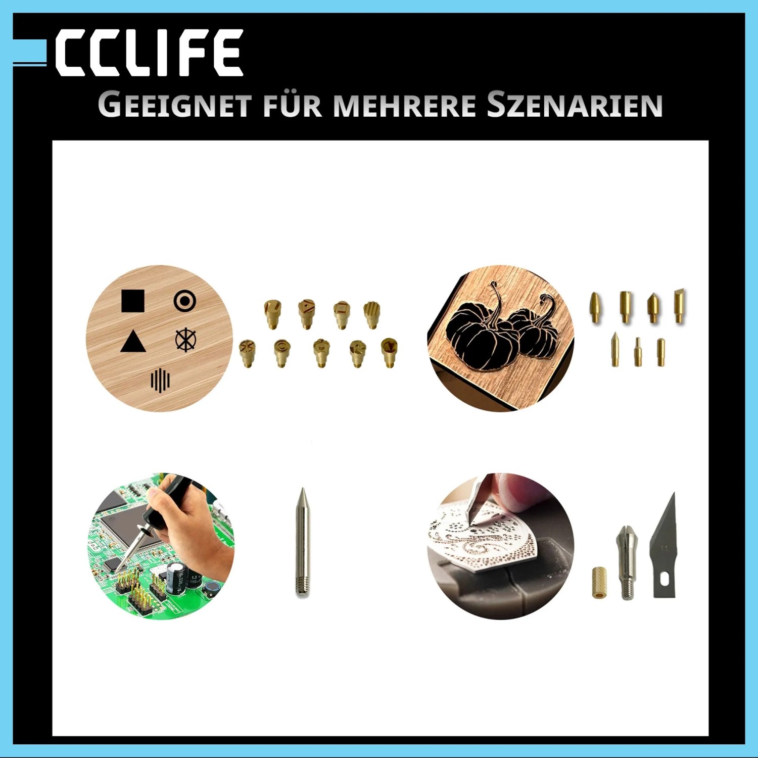CCLIFE 30W Brandmal Lötkolben Set: 22 Spitzen für Holzmalerei, Löten, Gravur und vielseitige Anwendungen.
