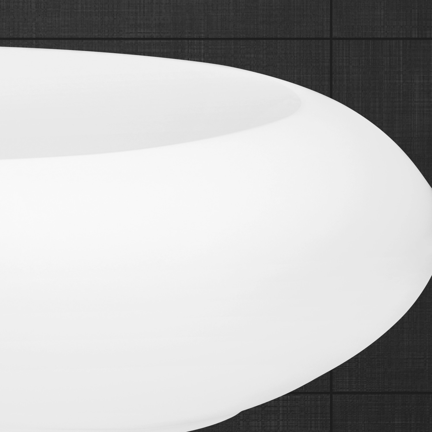 Weißes, ovales ECD Germany Aufsatzwaschbecken aus Keramik, 585x375x145 mm.