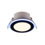 Schwarzer Trio LED Einbaustrahler Argus, 8,2cm Durchmesser, mit RGBW Farblicht.