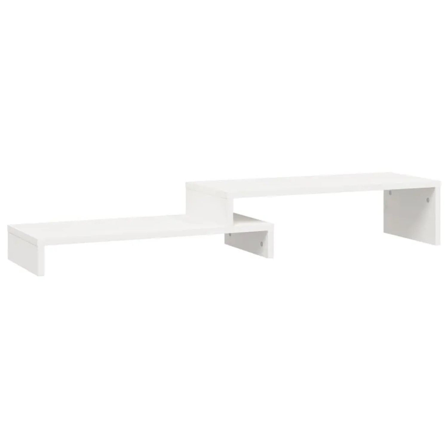 vidaXL Monitorständer Weiß 52-101x22x14 cm Massivholz Kiefer 814015