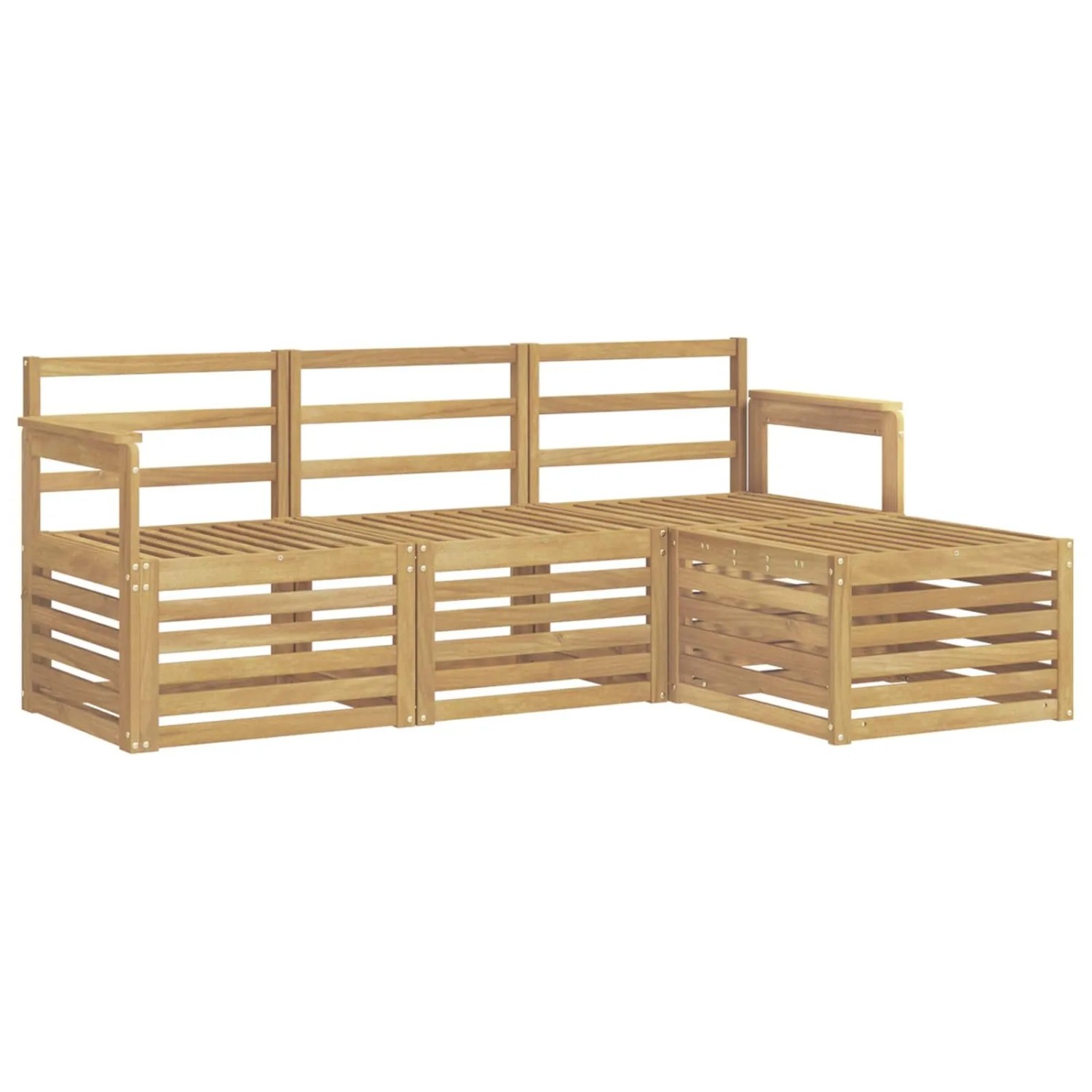 vidaXL Outdoor-Sofagarnitur 4-Tlg Weiß 189,5 x 122,5 x 73 cm 3391619