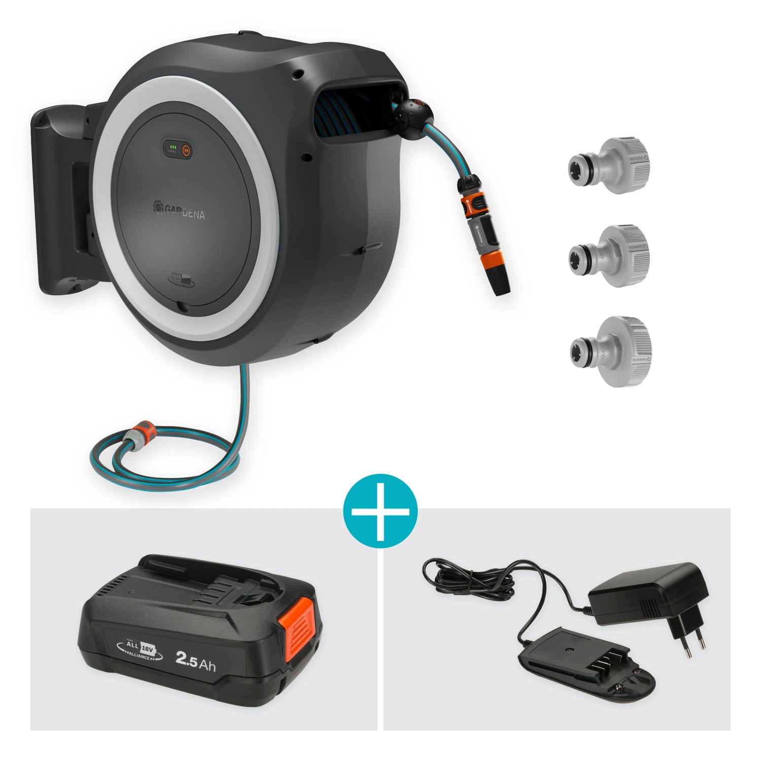 Gardena AkkuWandSchlauchbox PowerRoll XL 18 V 35 m bei OBI