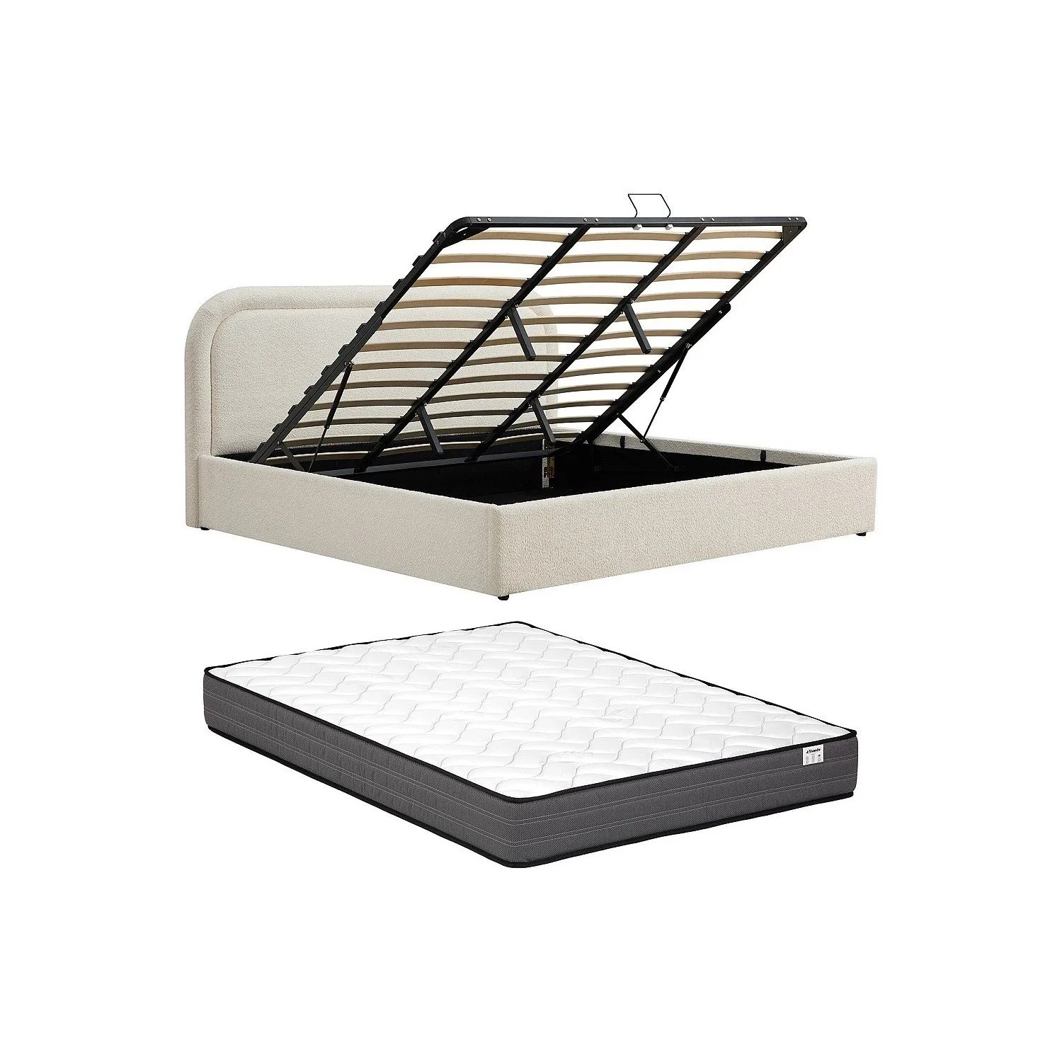 Vente-unique Bett Mit Bettkasten Fidozia Beige 205 cm