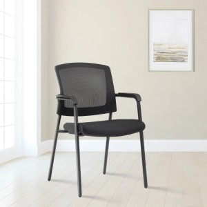 DELUKE Besucherstuhl DARWIN Metall Schwarz 58x60x86cm Konferenzstuhl Wartezimmerstuhl Bürostuhl