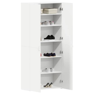 vidaXL Schuhschrank mit Regal Weiß 80 x 35,5 x 180 cm Holzwerkstoff 3333836