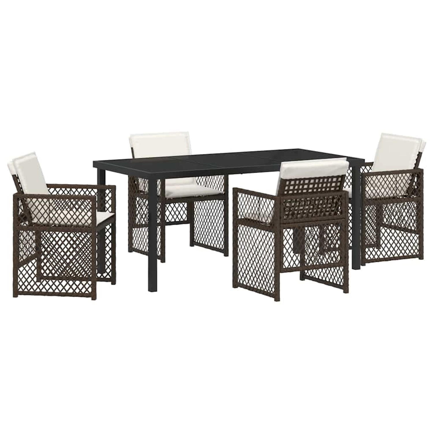 vidaXL Garten Essgruppe 5-Tlg Braun Poly Rattan 3380631 günstig online kaufen