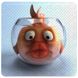 SANILO Badematte mit Goldfisch-Motiv, rutschfest für Dusche und Badewanne.