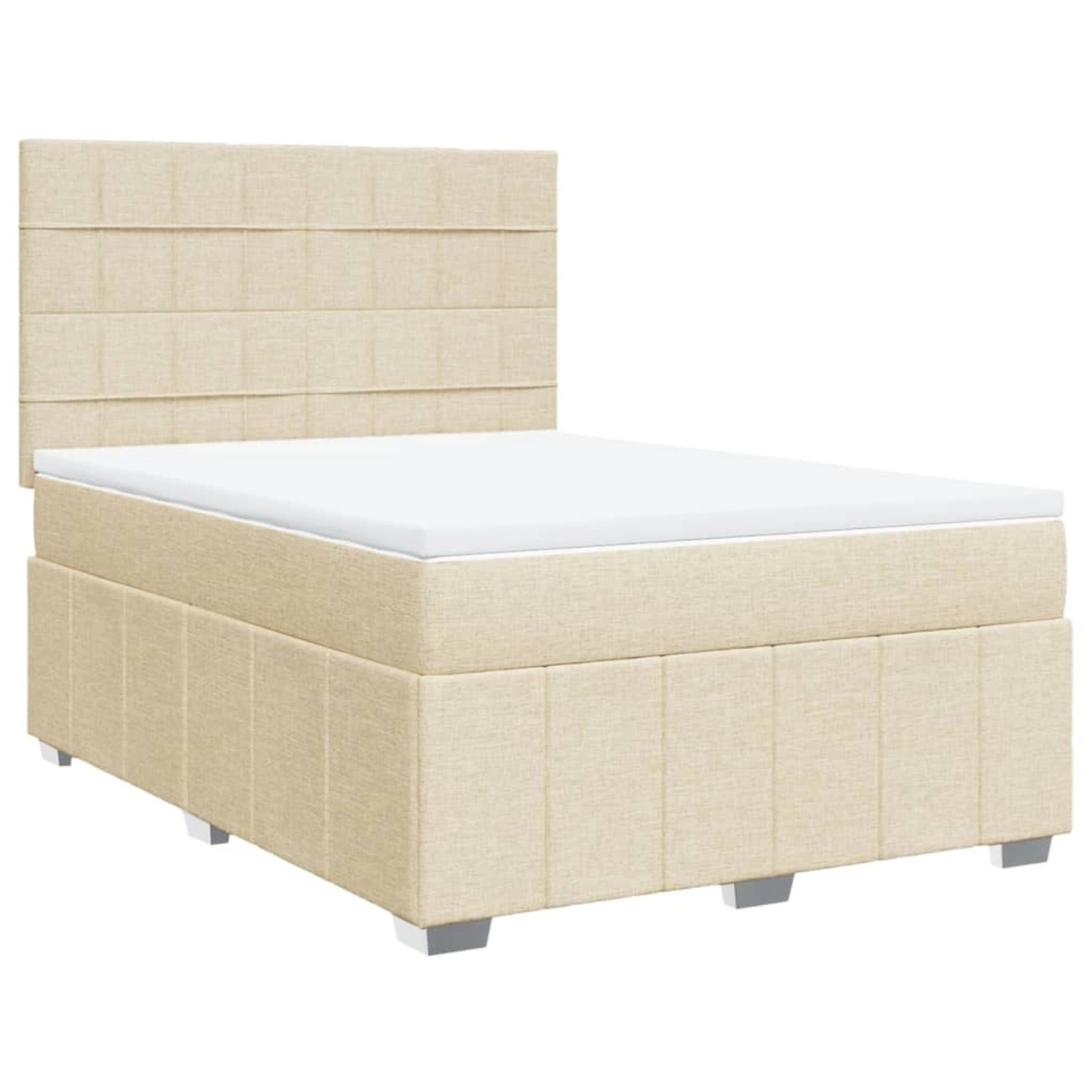 vidaXL Boxspringbett mit Matratze Creme 160x200 cm Stoff 3291724 günstig online kaufen