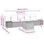 Graues vidaXL Garten-Sofa-Set (5-teilig) aus Polyrattan mit Tisch und Kissen, modulare Bauweise.