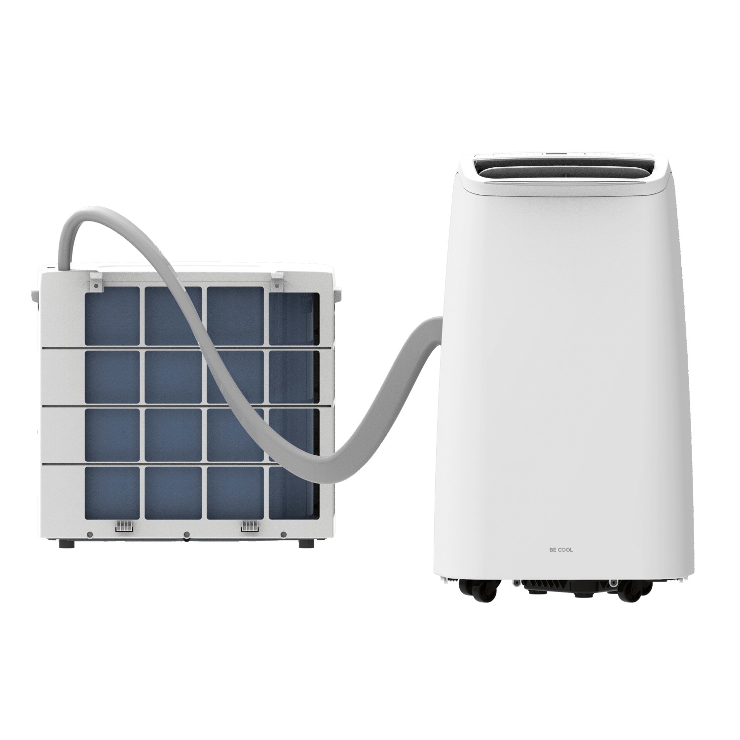 Be Cool mobiles Split-Klimagerät BCPSK12KW mit WiFi, weiße Ausführung.