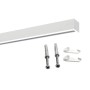 Weiße 1-Lauf Gardinenschiene Square mit Befestigungsmaterial. Ideal für Deckenmontage von Vorhängen.