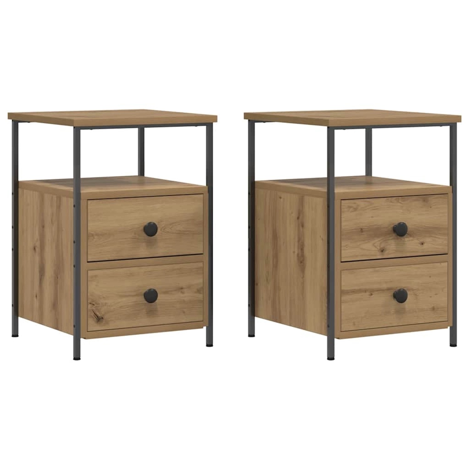 vidaXL Nachttische 2 Stk, Artisan-Eiche 34x35,5x50 cm Holzwerkstoff 857261 günstig online kaufen