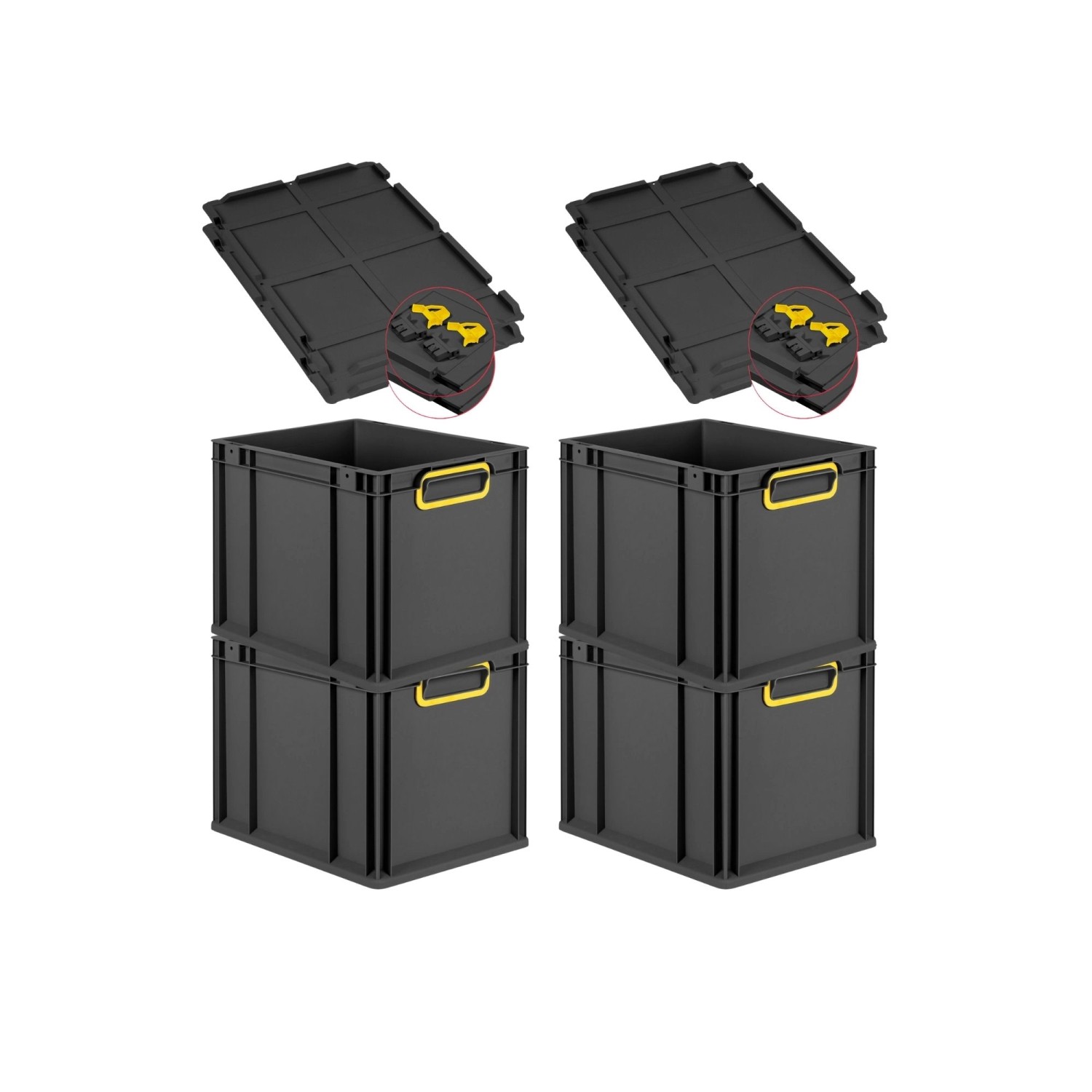 PROREGAL SuperSparSet 4x Eurobox Nextgen Color Mit Scharnierdeckel HxBxT 32 günstig online kaufen