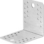 Verzinkter Winkelverbinder, 105x105x90 mm, mit Löchern für Schrauben, zur Eckverbindung von Holz.
