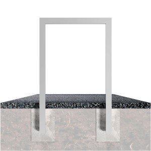 Schake Anlehnbügel, Rechteckrohr, 1000mm, eisengrau, zur sicheren Fahrradabstellung.