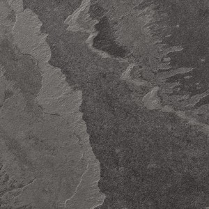 Terrassenplatte Feinsteinzeug Schiefer Black, 60x60 cm, Detailansicht der Oberfläche.