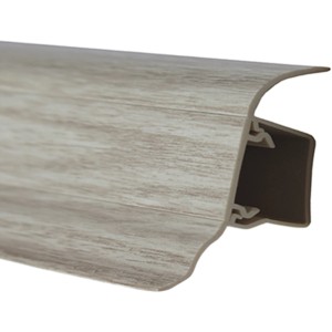 Kunststoff Sockelleiste Classic 50 in Eiche Rustikal Optik, mit Kabelkanal.