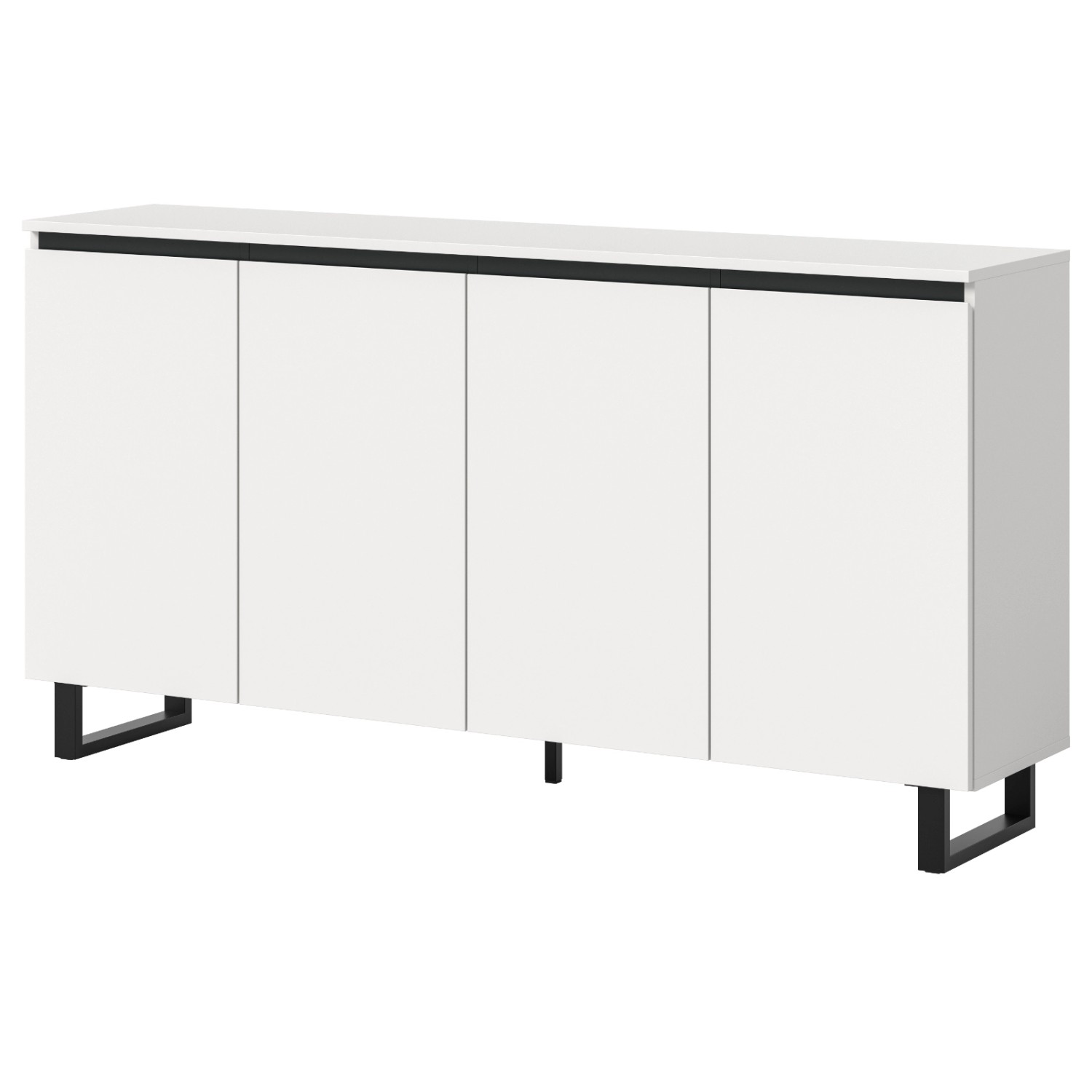Inn.Furn Sideboard in Weiß und Schwarz 160 cm Gelia günstig online kaufen