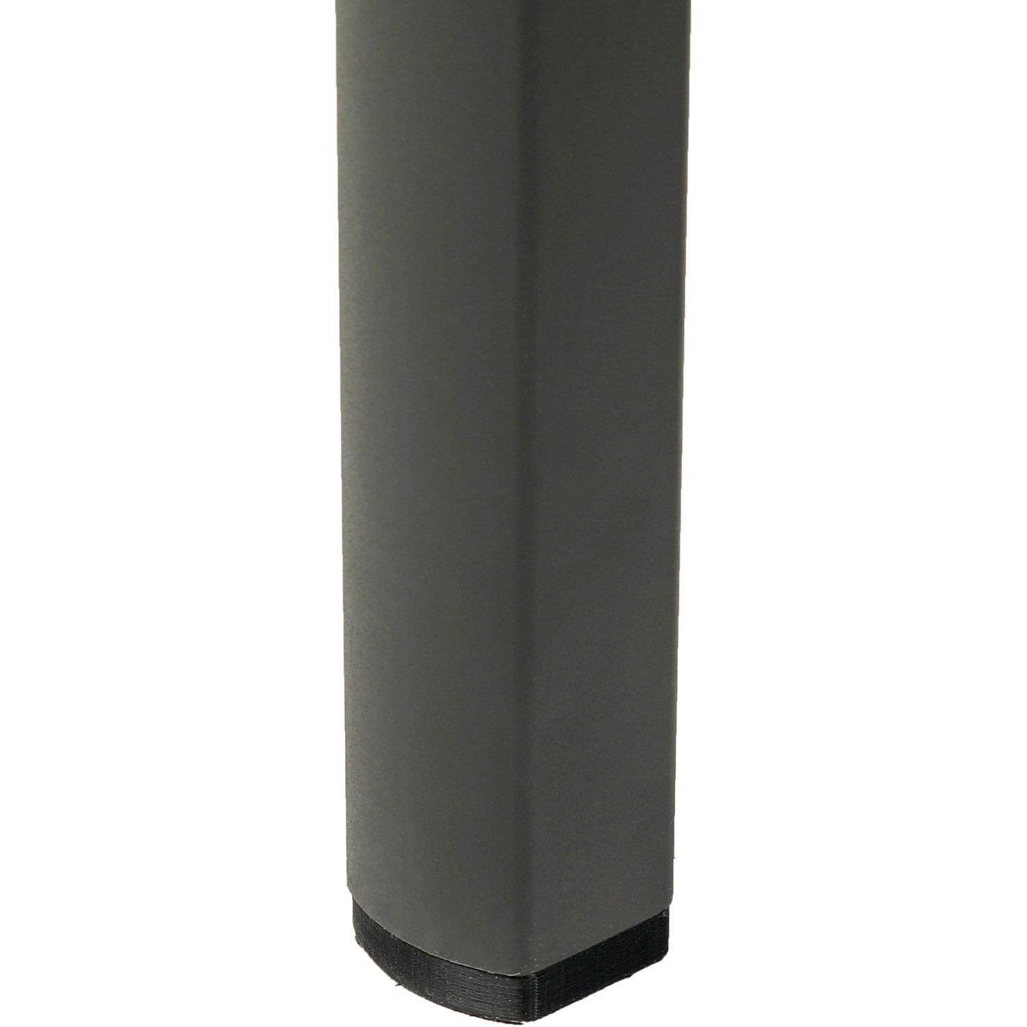 Detailaufnahme: Anthrazitfarbenes Tischbein aus Edelstahl des Greemotion Gartenmöbel-Sets Calgary.