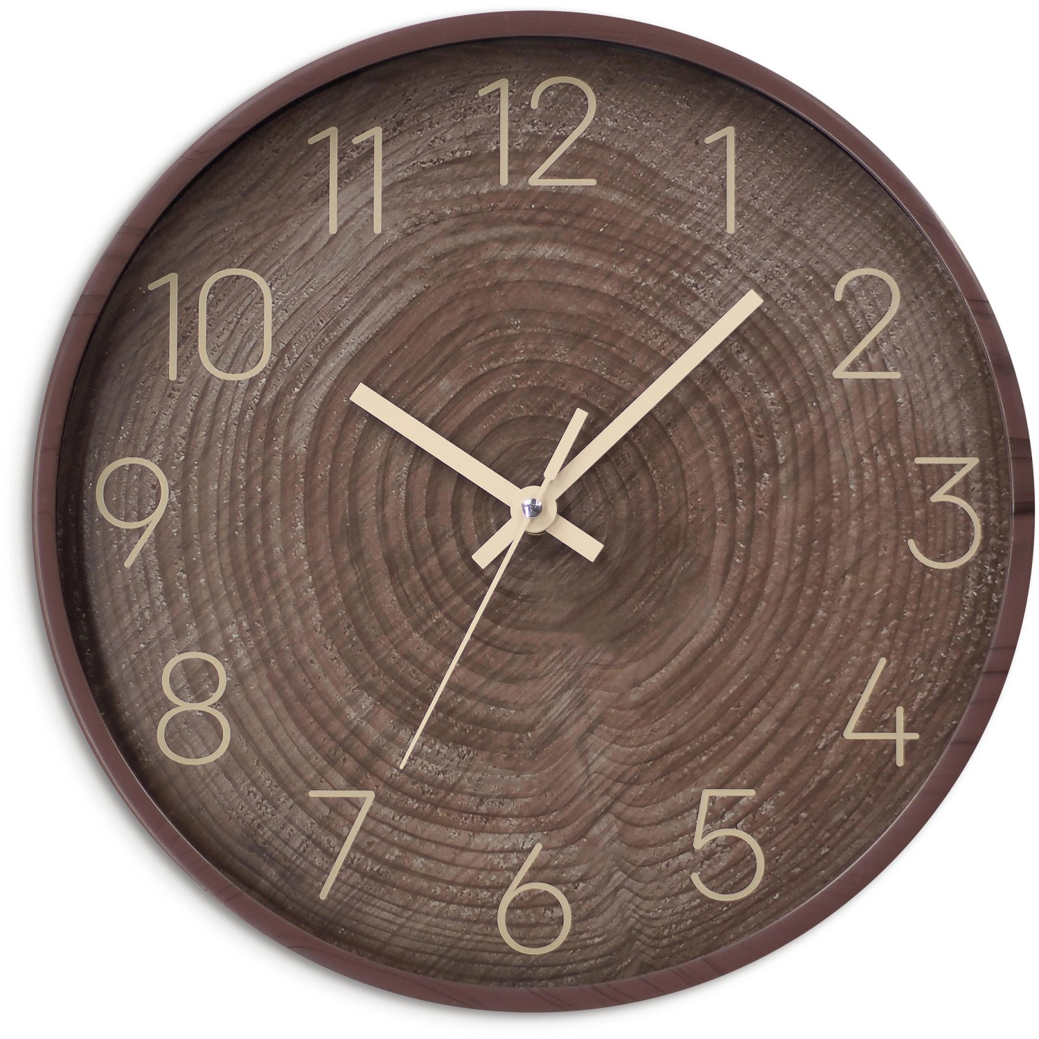 Wall-Art Wanduhr Baumstamm Ø 30 cm Holzoptik günstig online kaufen