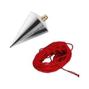 LUX Senklot Classic, 250g mit roter Schnur (10m), zum exakten Ausrichten von Senkrechten.