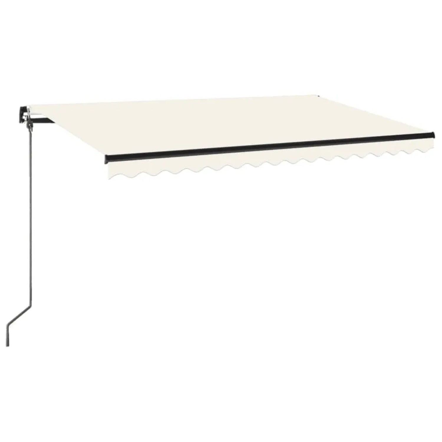 vidaXL Markise Manuell Einziehbar mit LED 450x350 cm Creme 3069202