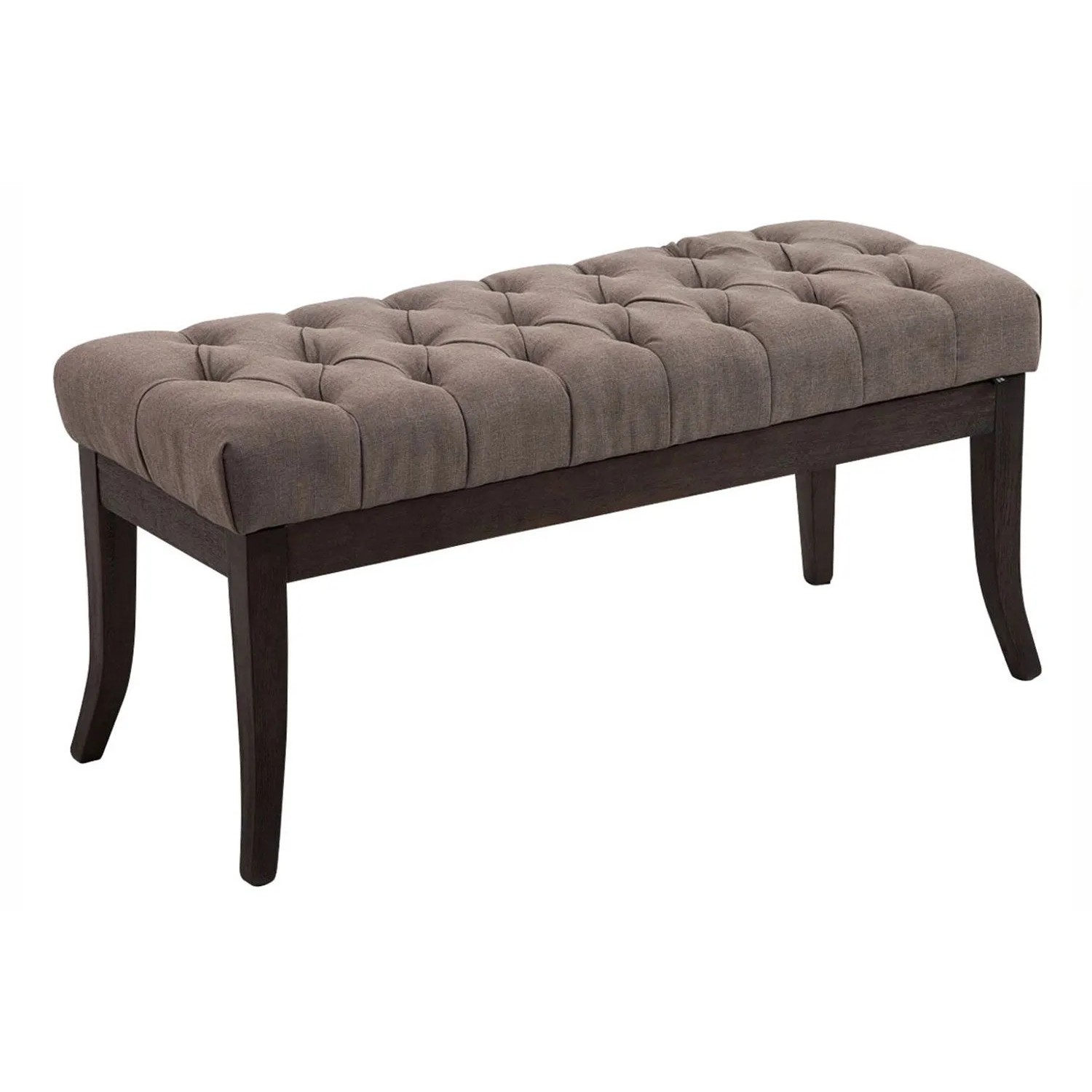 DELUKE Sitzbank CANNES Stoff Taupe 100x38x46cm Dunkelbraun Sitzbank Flur Sitzhocker Esszimmerbank Polsterbank Schlafzimmer