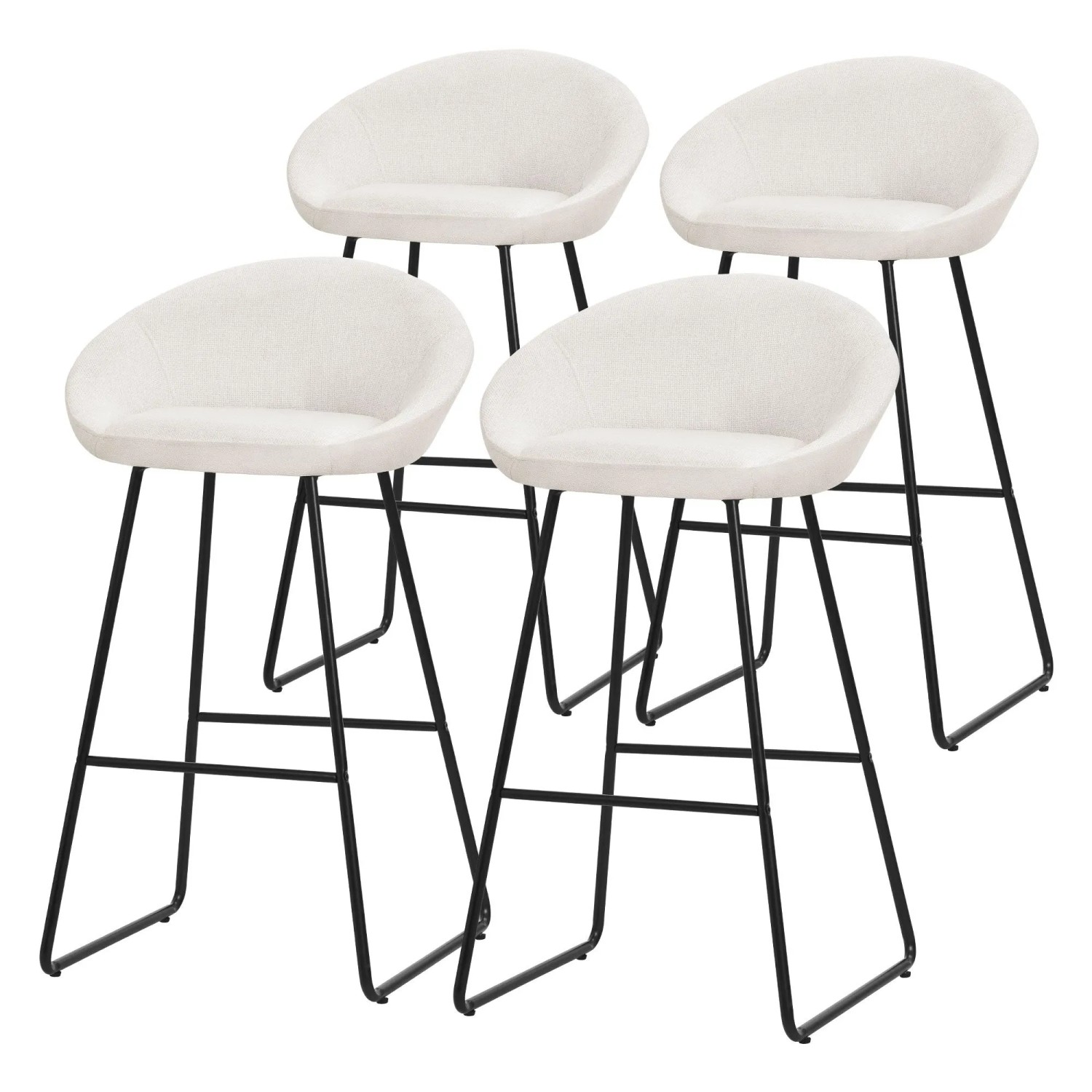 ML-Design Barhocker 4Er Set Beige mit Stoffbezug 75 cm Hoch günstig online kaufen
