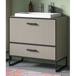 Inn.Furn Waschbeckenunterschrank mit Waschbecken in Sand 80 cm Scana