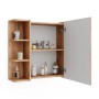 Offener Vicco Spiegelschrank Fynn in Goldkraft Eiche, 62x64 cm, mit Ablagen und Spiegel.