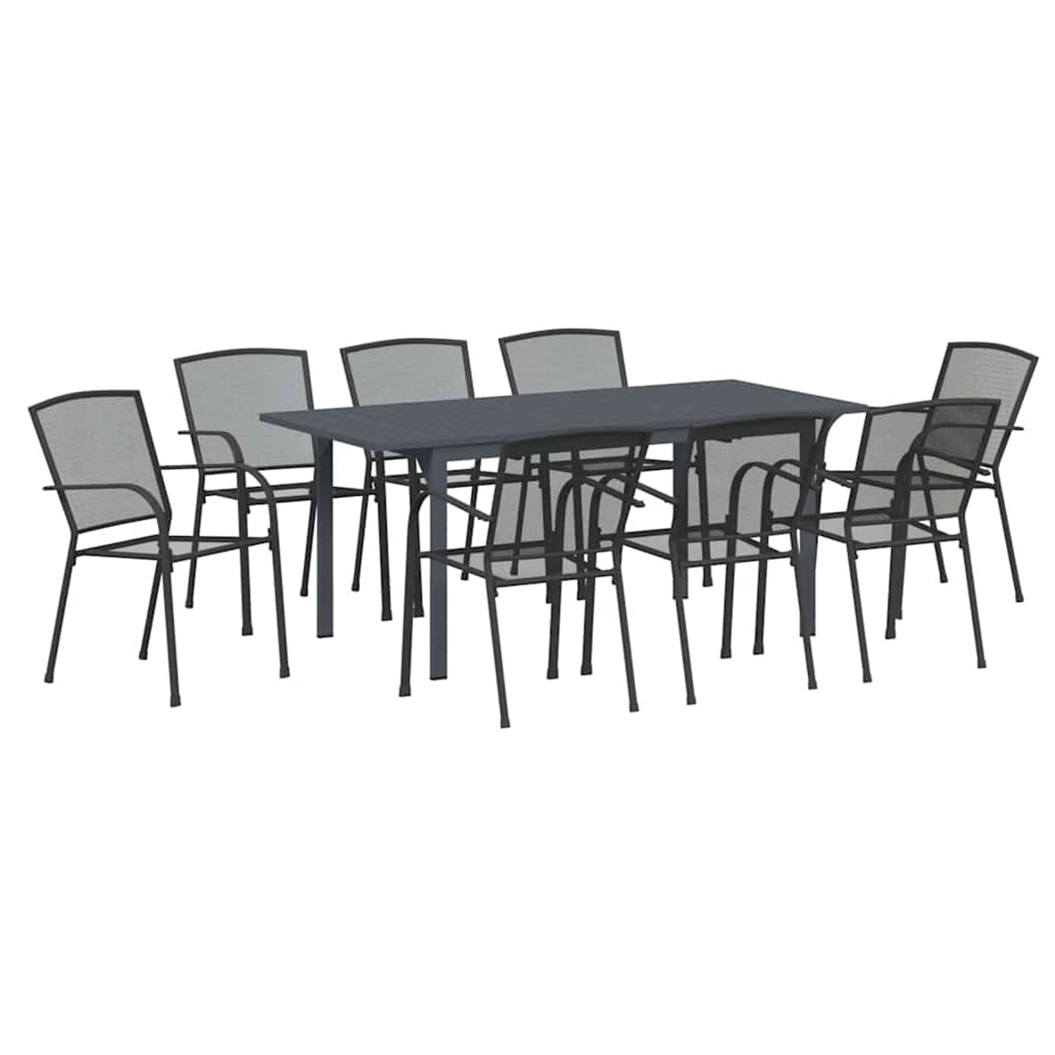 vidaXL Garten Essgruppe 9-Tlg Anthrazit Stahl 3378813 günstig online kaufen