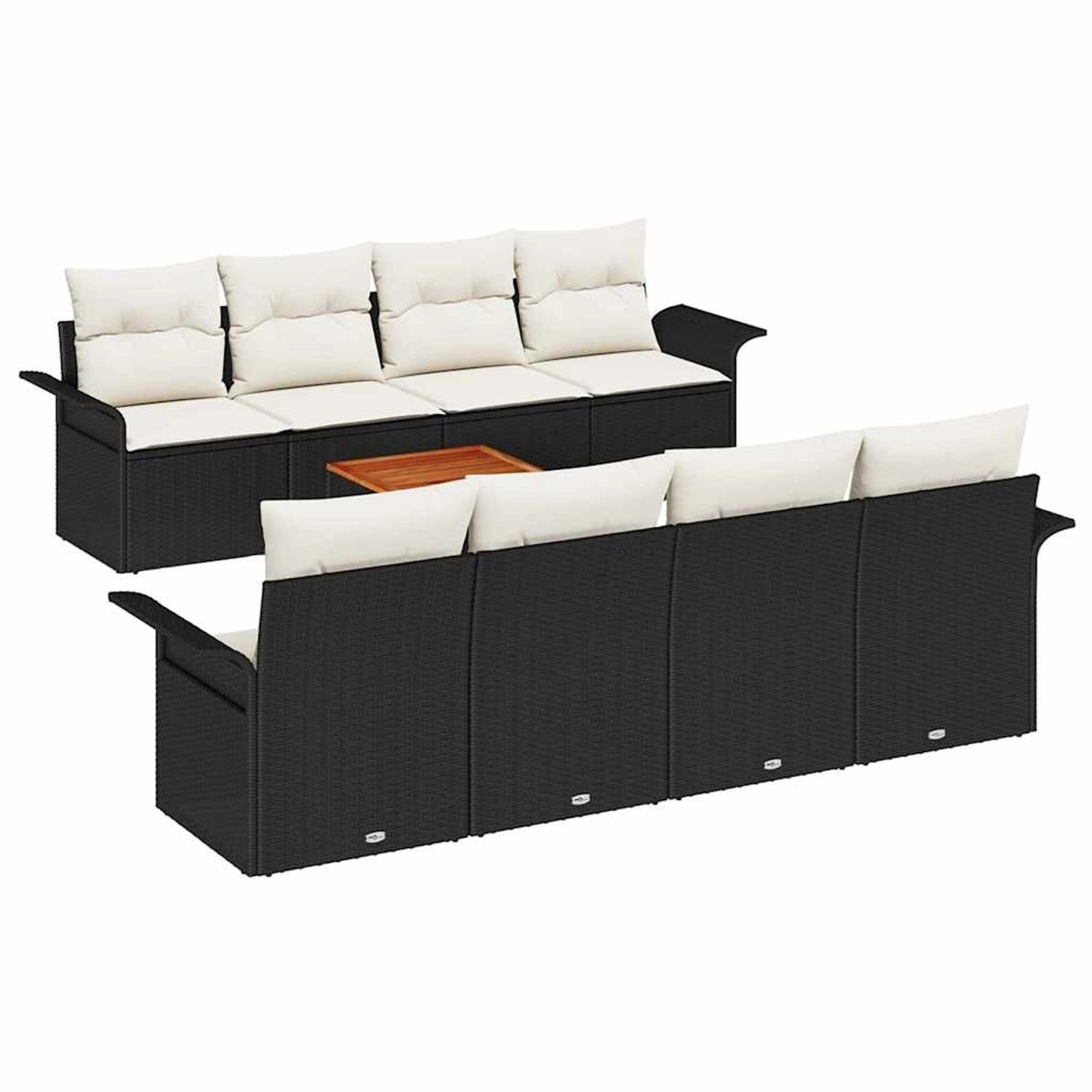 vidaXL Garten-Sofa-Set 9-Tlg Schwarz Poly Rattan 3347299 günstig online kaufen
