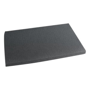 Dunkelgrauer, feinporiger HMF Rasterschaumstoff 345x550x30mm als Koffereinlage für Werkzeug & Miniaturen.