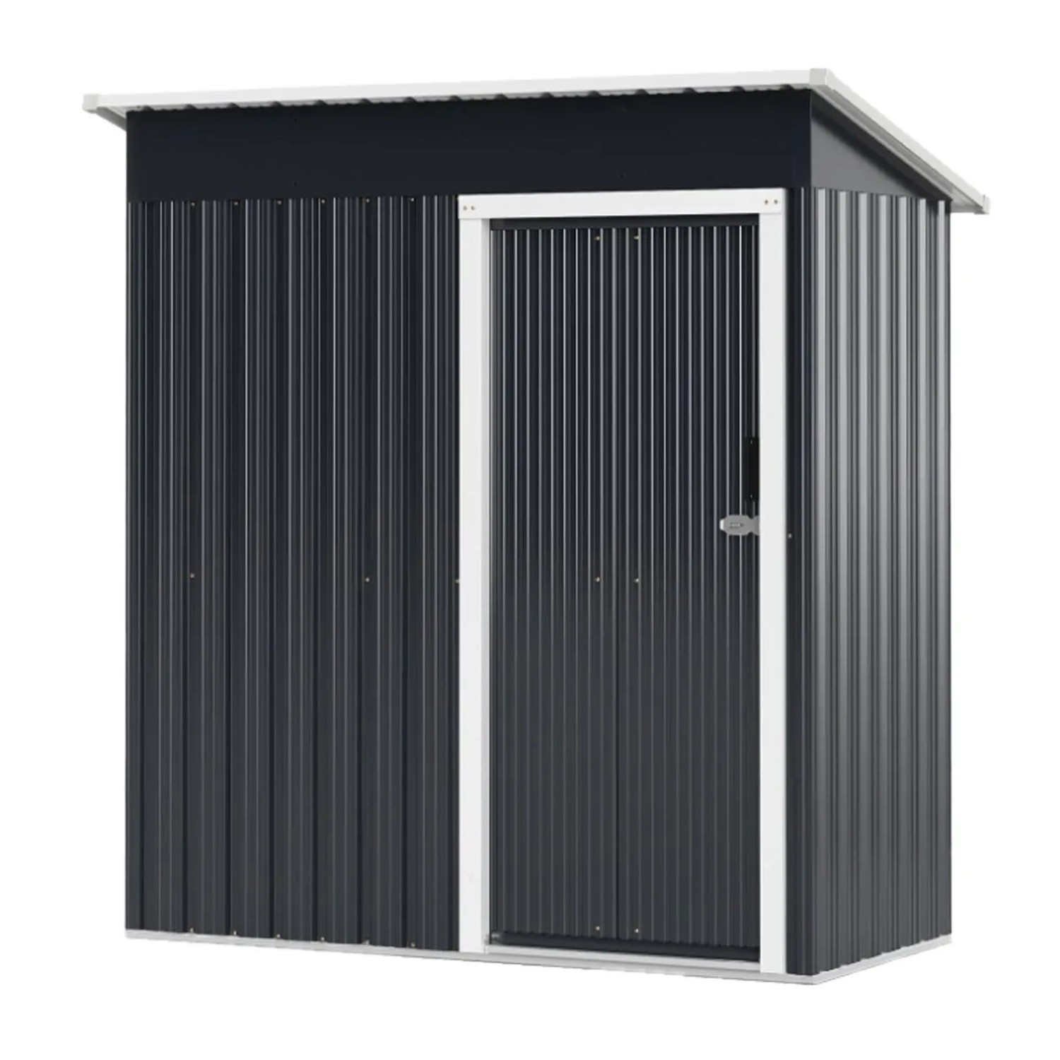Costway Gartenhaus Metall mit Abschließbarer Schiebetür & Satteldach